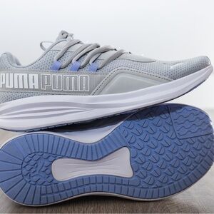 Puma Light Gray and Soft Blue Running Shoes - Excellent Condition